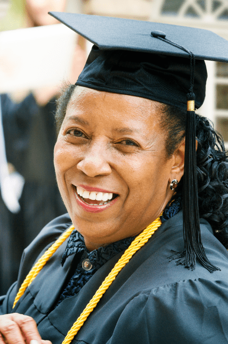 mature african american woman graduate